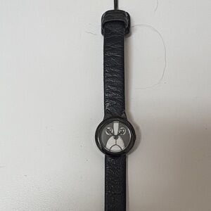 Black Leather Strap Watch